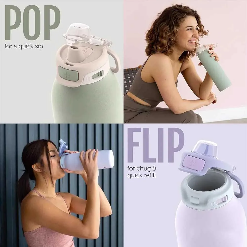 Creative Stainless Steel Vacuum Flasks - 950ml Large Capacity Portable Sports Water Bottles for Office and Outdoor Use - Durable Bouncing Cup - Image 5